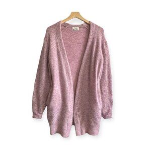 Acne Studios Mohair Wool Blend Open Front Cardigan, Size S, Dusty pink, purple